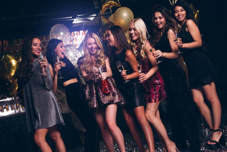 7 Girls Enjoying the New Year's Eve Party Bar Hire