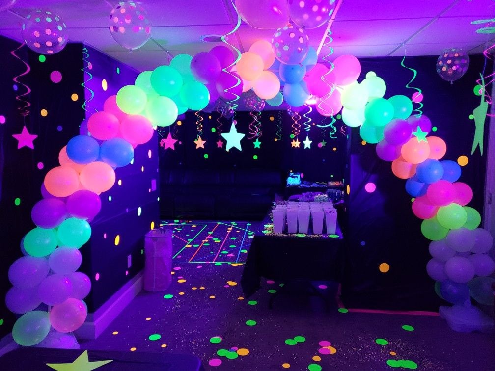 I love 80s Theme Birthday Neon Party Decoration